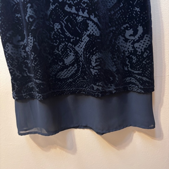 INC Velour Party Black Scoop Neck Burnout Layered Tank Top Size S - Picture 6 of 12